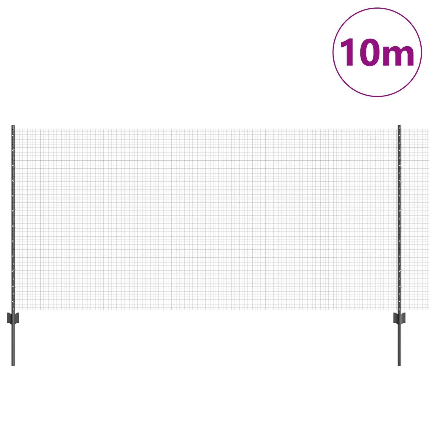 Gelast Draadhek Met 10 U Palen Grijs 1.2X10 M Staal