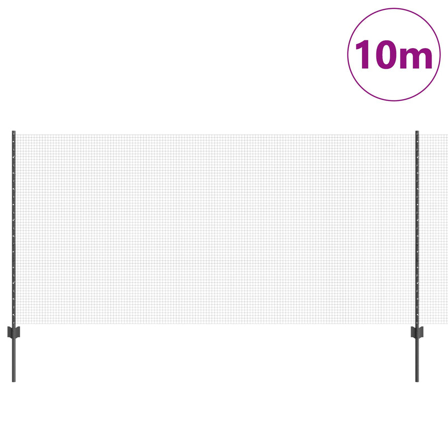 Gelast Draadhek Met 10 U Palen Grijs 1.2X10 M Staal