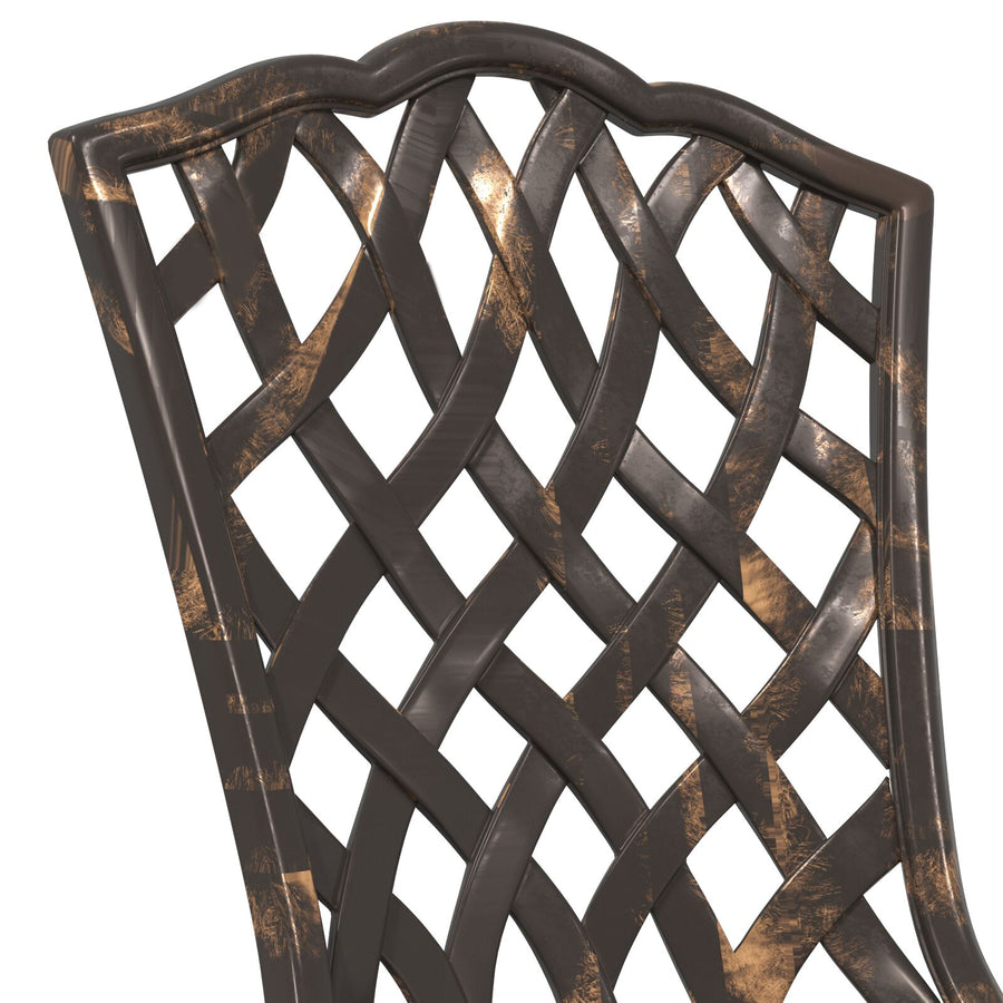 3-Delige Bistro Set Voor In De Tuin - Gietaluminium Brons