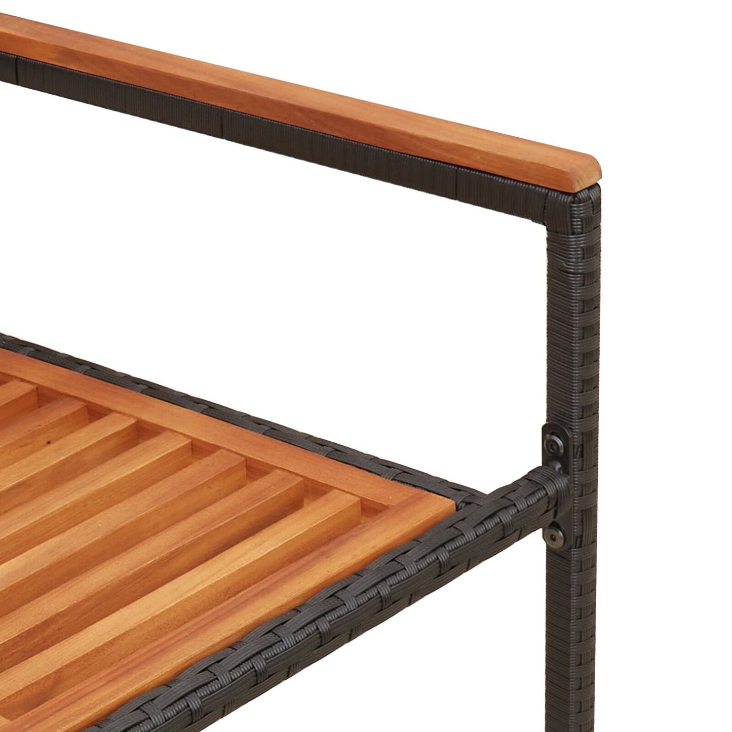 Stapelbare Tuinstoelen Met Kussens 2 Stuks Poly Rattan Zwart Hout