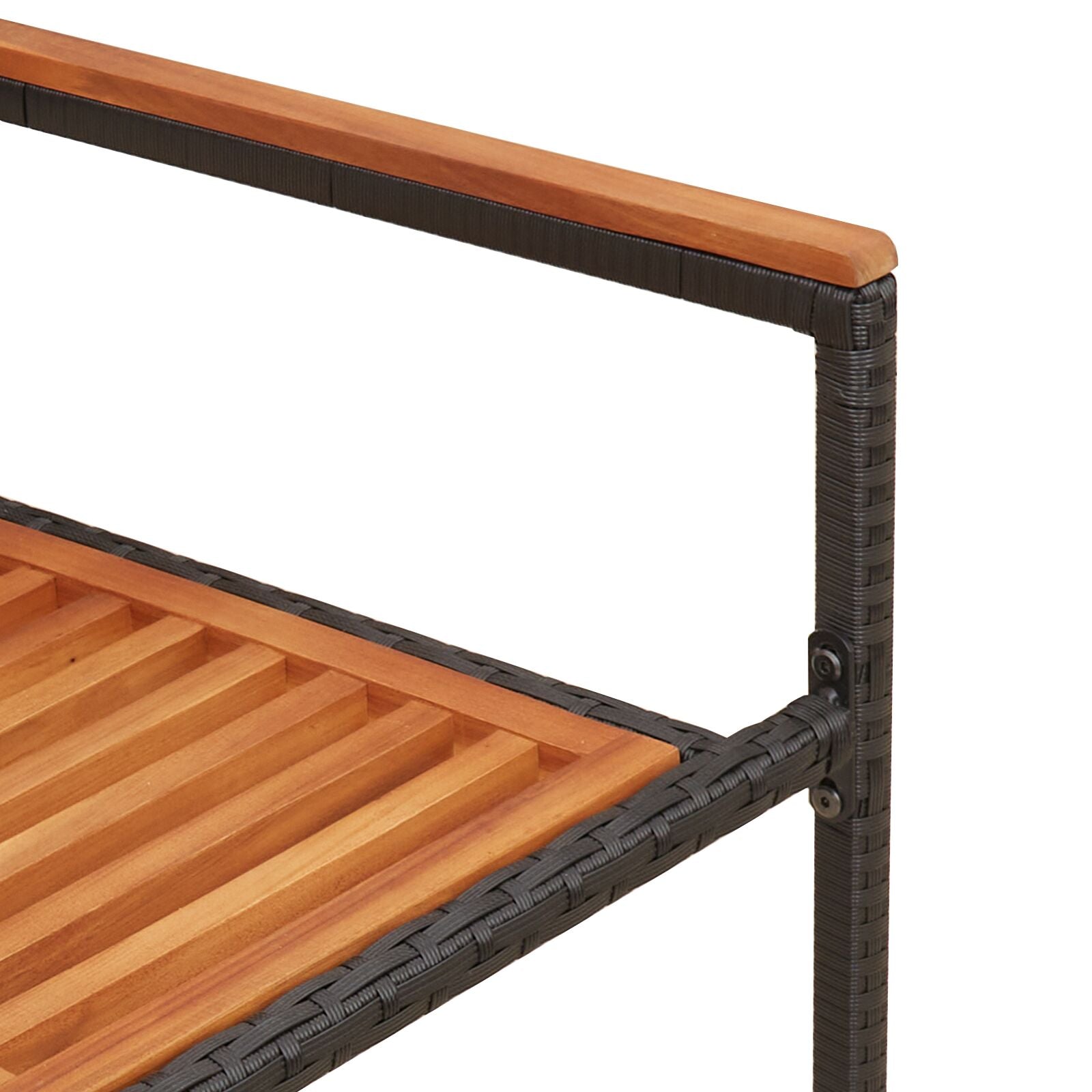Stapelbare Tuinstoelen Met Kussens 2 Stuks Poly Rattan Zwart Hout