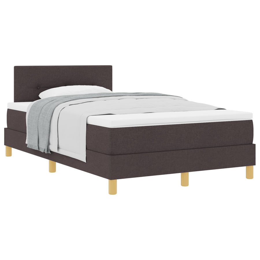 Boxspringbed Met Matras Stof Donkerbruin 120 x 200 cm Knopen met knopen