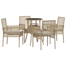 5-Delige Tuindining Set Beige Poly Rattan