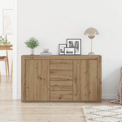 Dressoir Artisan Eiken Bewerkt Hout 120 X 36 X 69 Cm