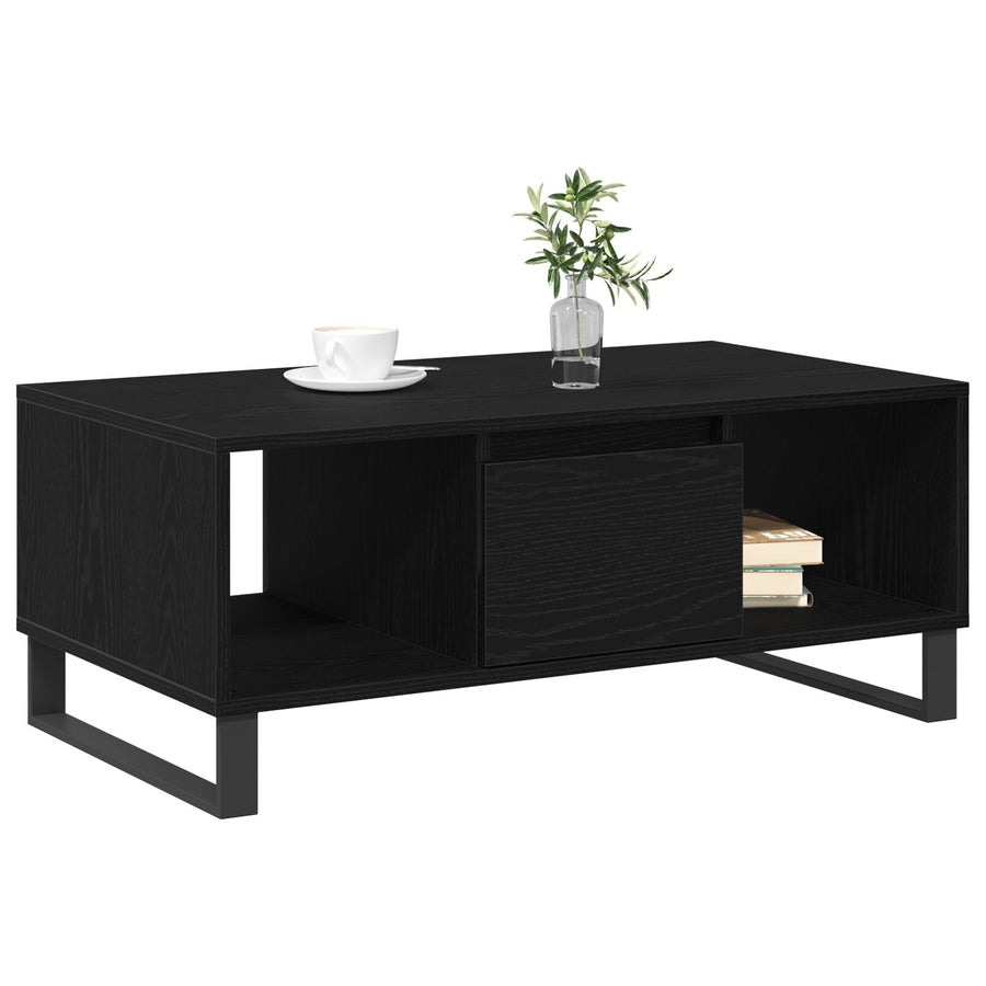 Salontafel 90X50X36,5 Cm Engineered Wood Zwart eiken