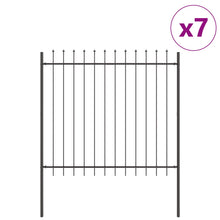 Tuinafscheiding Met Spits 11,9X1,5 M Staal Grijs 1.5 m 11.9 m