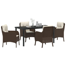 5-Delige Tuin Eetset Met Kussens Bruin Poly Rattan