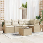 Loungeset poly rattan 5-zitter beige