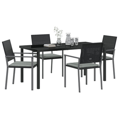 Set Van 3 Zwart Pe Rattan 54X62,5X89 Cm Duurzaam Tuinstoel