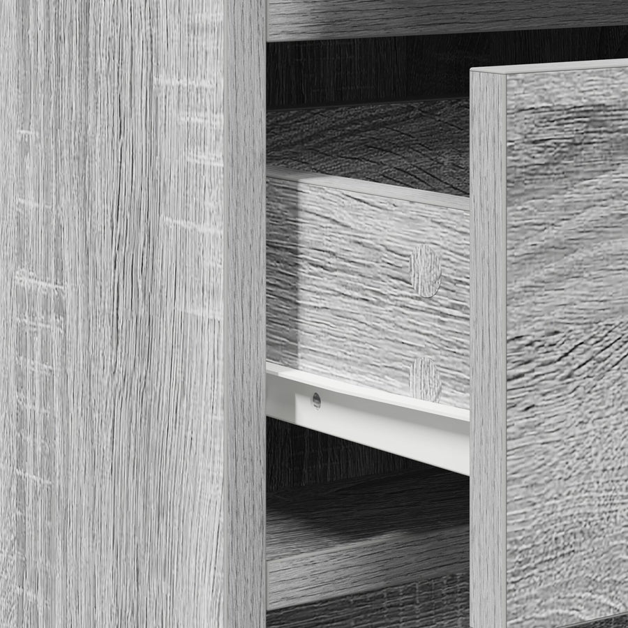 2-Delige Kaptafelset Met Led - Grijs Sonoma Hout