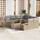 Garden Sofa Set with Cushions with Storage 9 pcs Beige and Light Gray