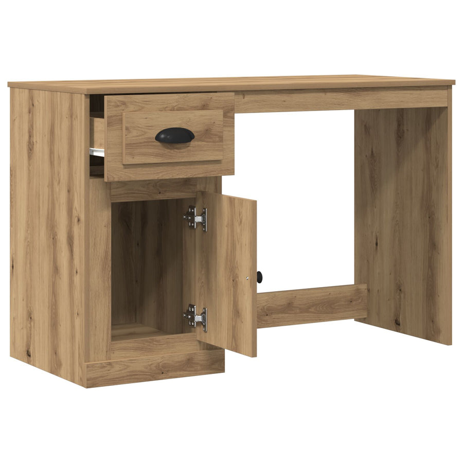 Bureau Met Opbergruimte 50X115X75 Cm Engineered Hout Artisan eiken