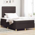 Box spring bed with mattress Dark brown 120 x 200 cm Fabric