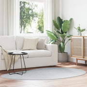 Vloerkleed grijs ovaal 140x200 cm polyester