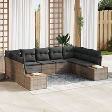 9 Piece Tuin Sofa Set Met Kussens Grijs Poly Rattan Acacia