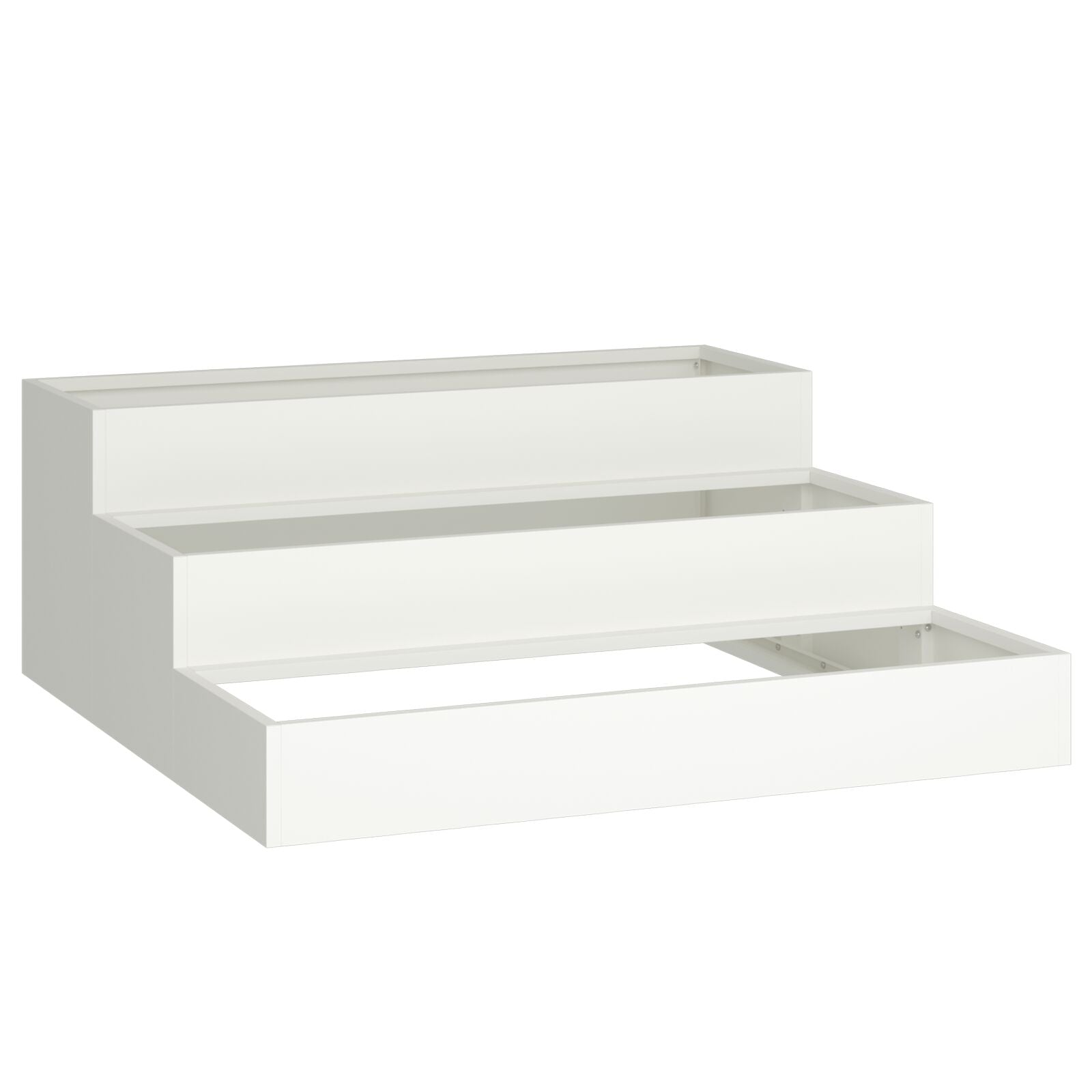Tuin Plantenbak 3-Laags Te Staal 90 x 90 x 35 cm Wit