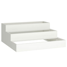 Tuin Plantenbak 3-Laags Te Staal 90 x 90 x 35 cm Wit