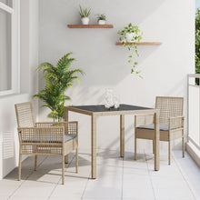 Set Van 2 Beige Poly Rattan 90 X 90 X 75 Cm