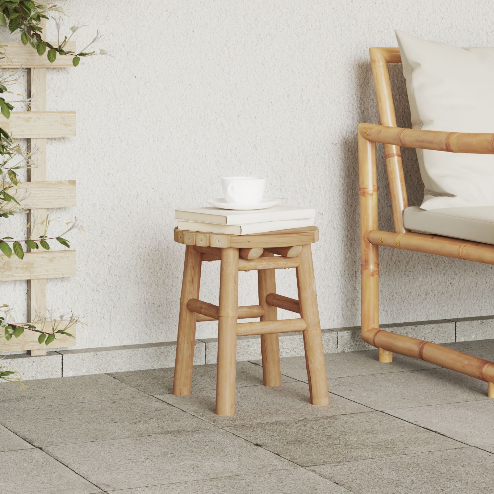 Lage Kruk Rond Ø30X36 Cm Bamboe