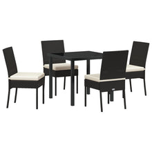 5-Delige Tuin Eetset Zwart Poly Rattan