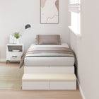 Opbergbedframe 90 cm wit bewerkt hout