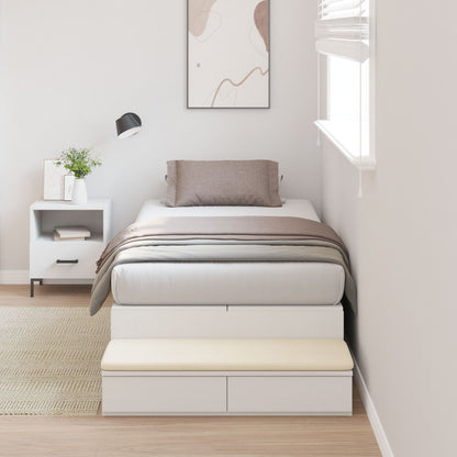 Opbergbedframe Wit Bewerkt Hout 236,5 X 90 X 31,5 Cm Artisanaal Eiken