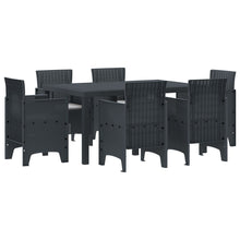 7-Delige Tuin Eettafel Set Met Kussens Anthraciet Poly Rattan