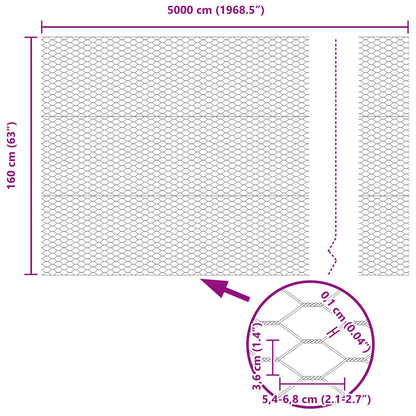 Afscheidingspalen 22 St U-Kanaal Grijs 160 Cm Staal,  Zeshoekige Afscheiding Grijs 1.6X50 M Staal