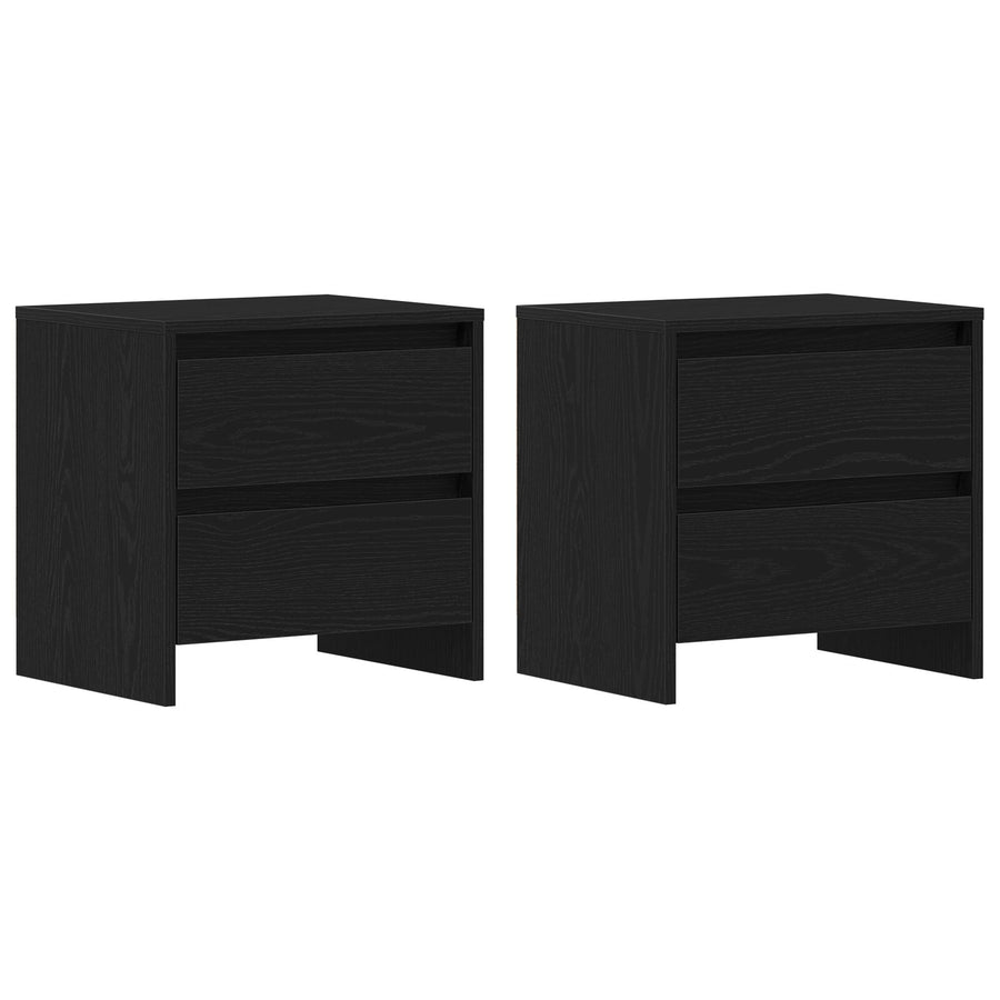 Nachtkastje 2 Stuks 45X34X44,5 Cm Bewerkt Hout Zwart eiken