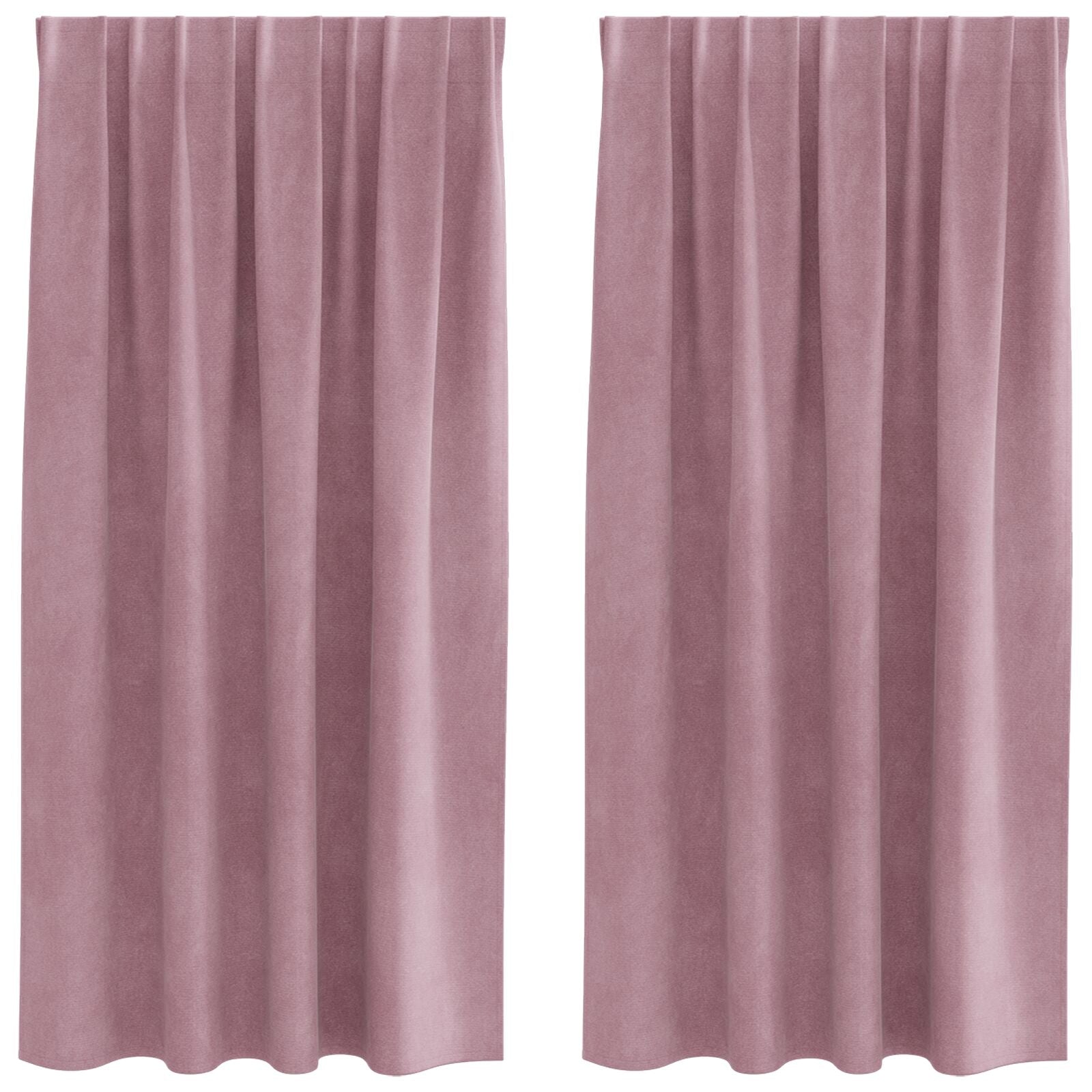 Blackout Gordijnen Met Topband 2 Stuks Fluweel Donkerroze 140 x 175 cm met ingenaaide tape
