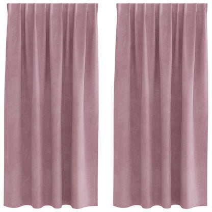 Blackout Gordijnen Met Topband 2 Stuks Fluweel Donkerroze 140 x 175 cm met ingenaaide tape