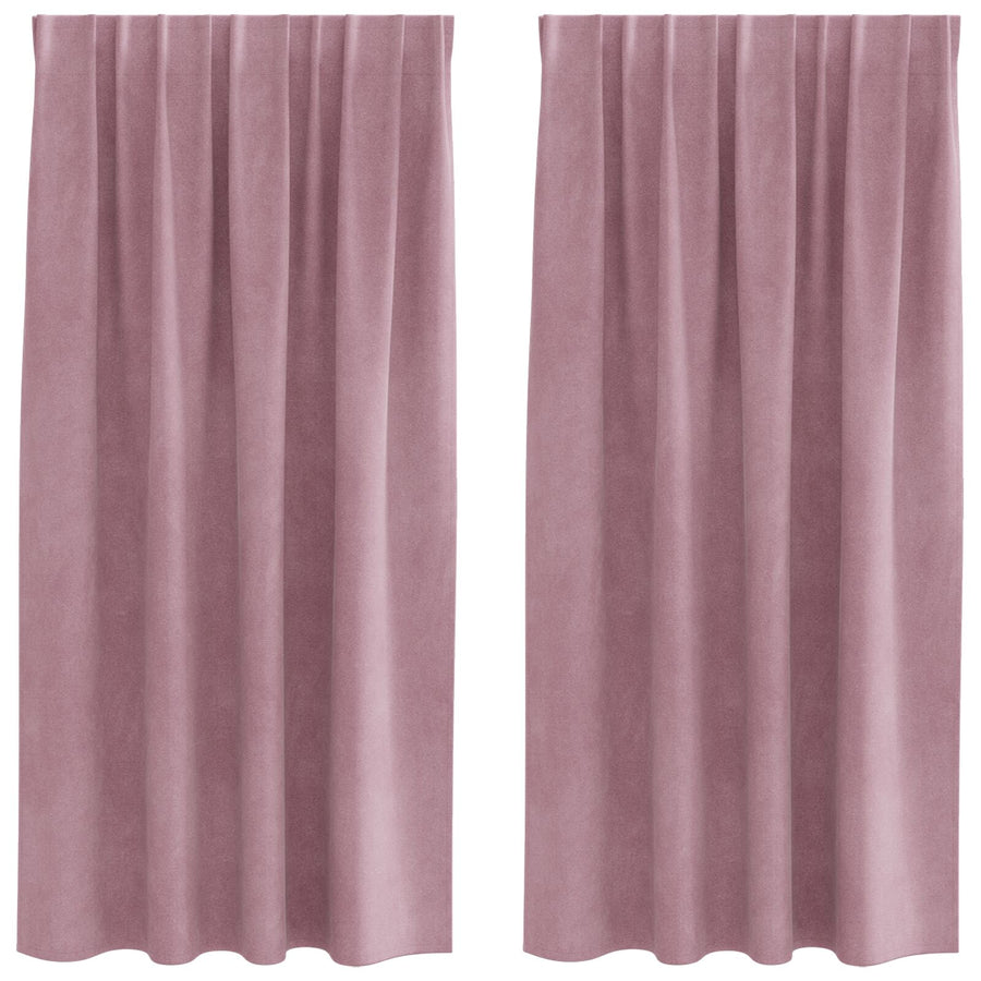 Blackout Gordijnen Met Topband 2 Stuks Fluweel Donkerroze 140 x 175 cm met ingenaaide tape