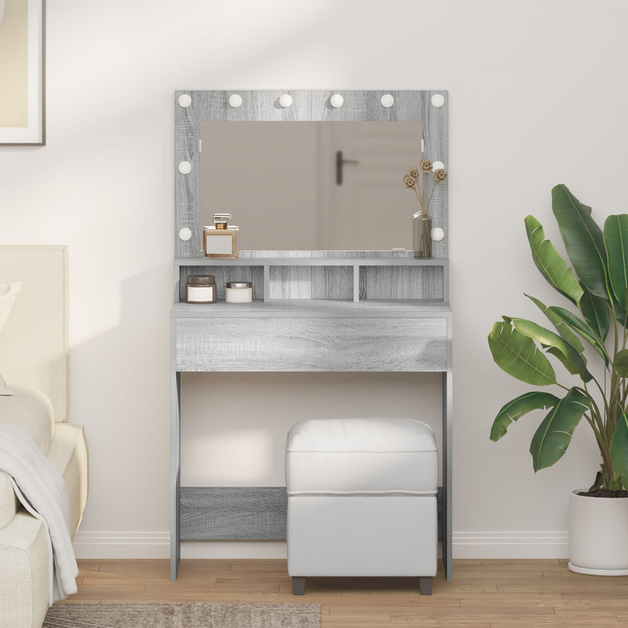 Kaptafel Met Led Verlichting 79X41X135 Cm Grijs sonoma 75,5 x 41 x 135 cm