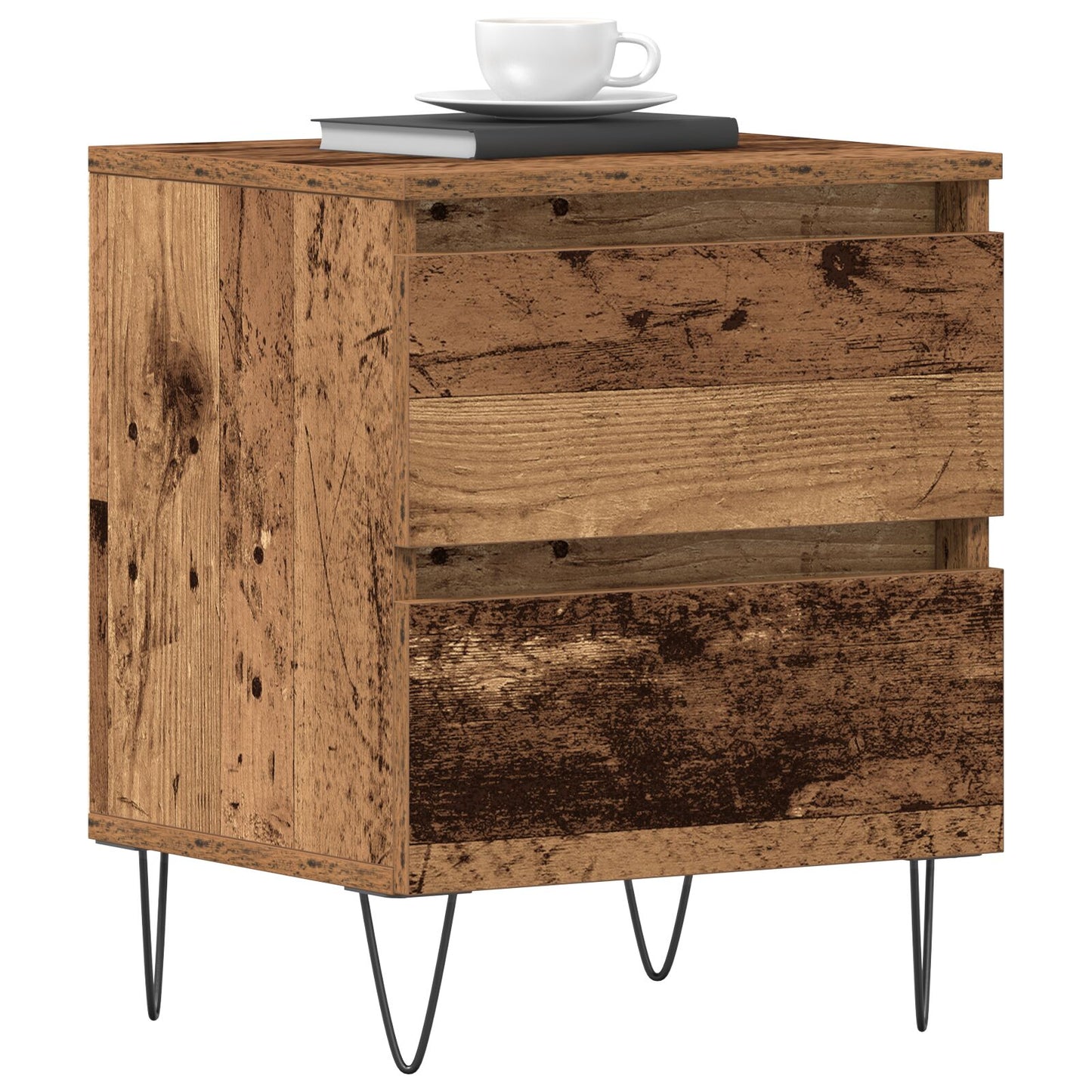 Nachtkastjes 2 Stuks Oud Hout 40X35X50 Cm Engineered Wood