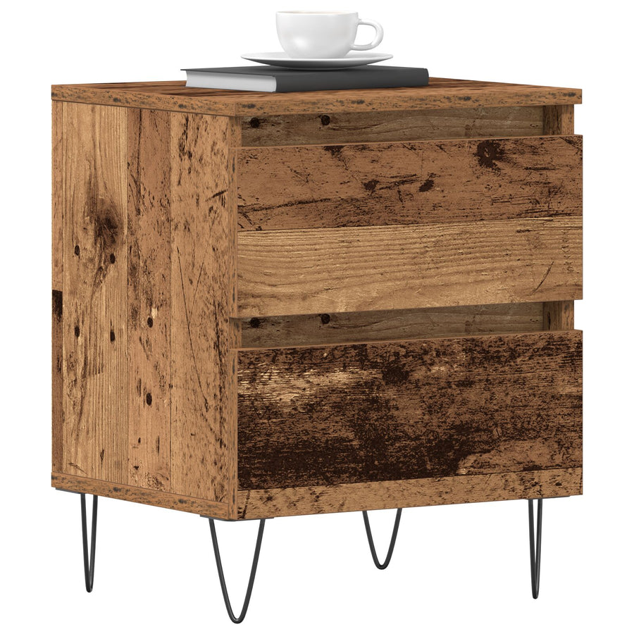 Nachtkastjes 2 Stuks Oud Hout 40X35X50 Cm Engineered Wood