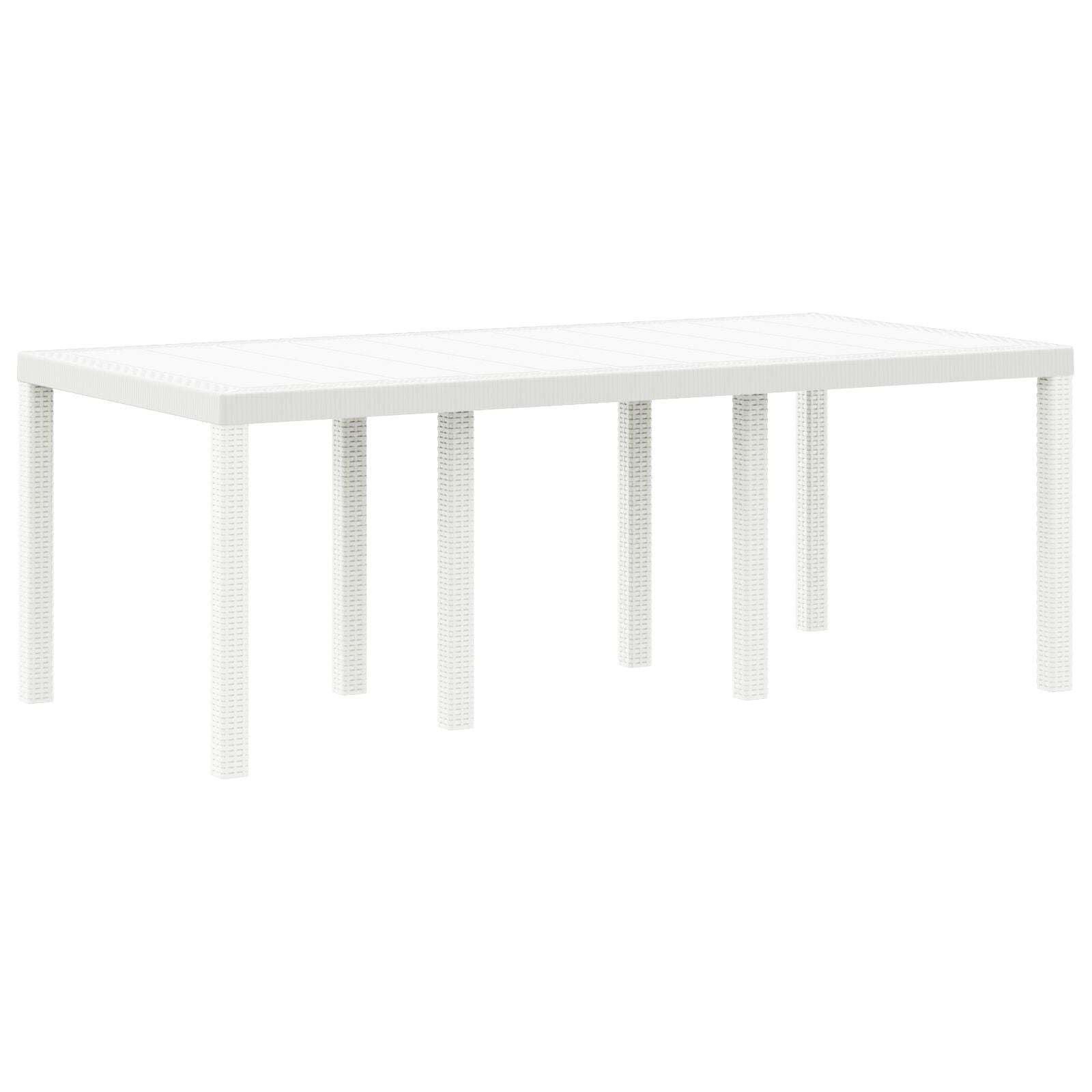 7-Delige Tuin Eetset Met Kussens Wit Poly Rattan