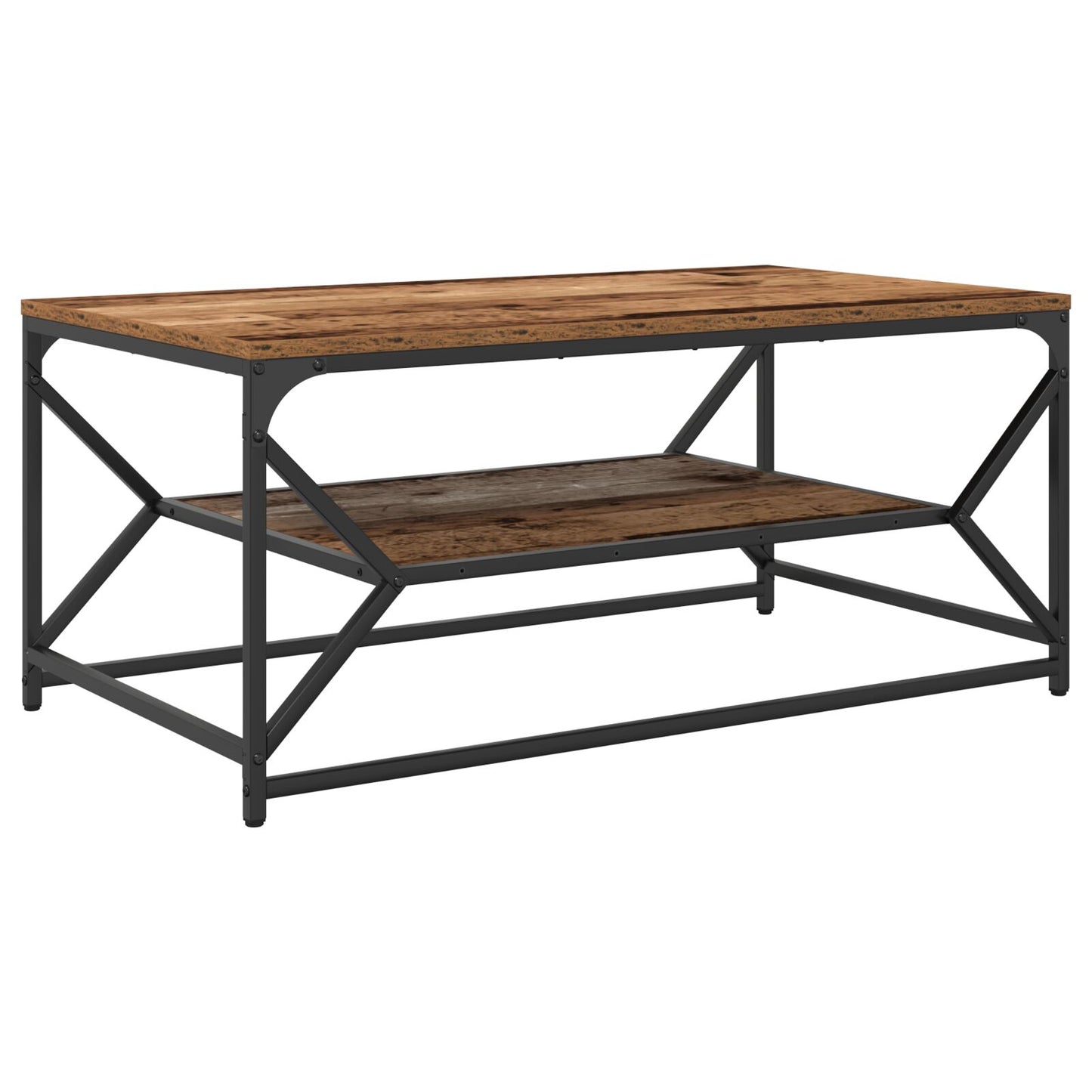 Salontafel Met Opbergplank Geengineerd Hout Oud hout 90 x 50 x 40 cm