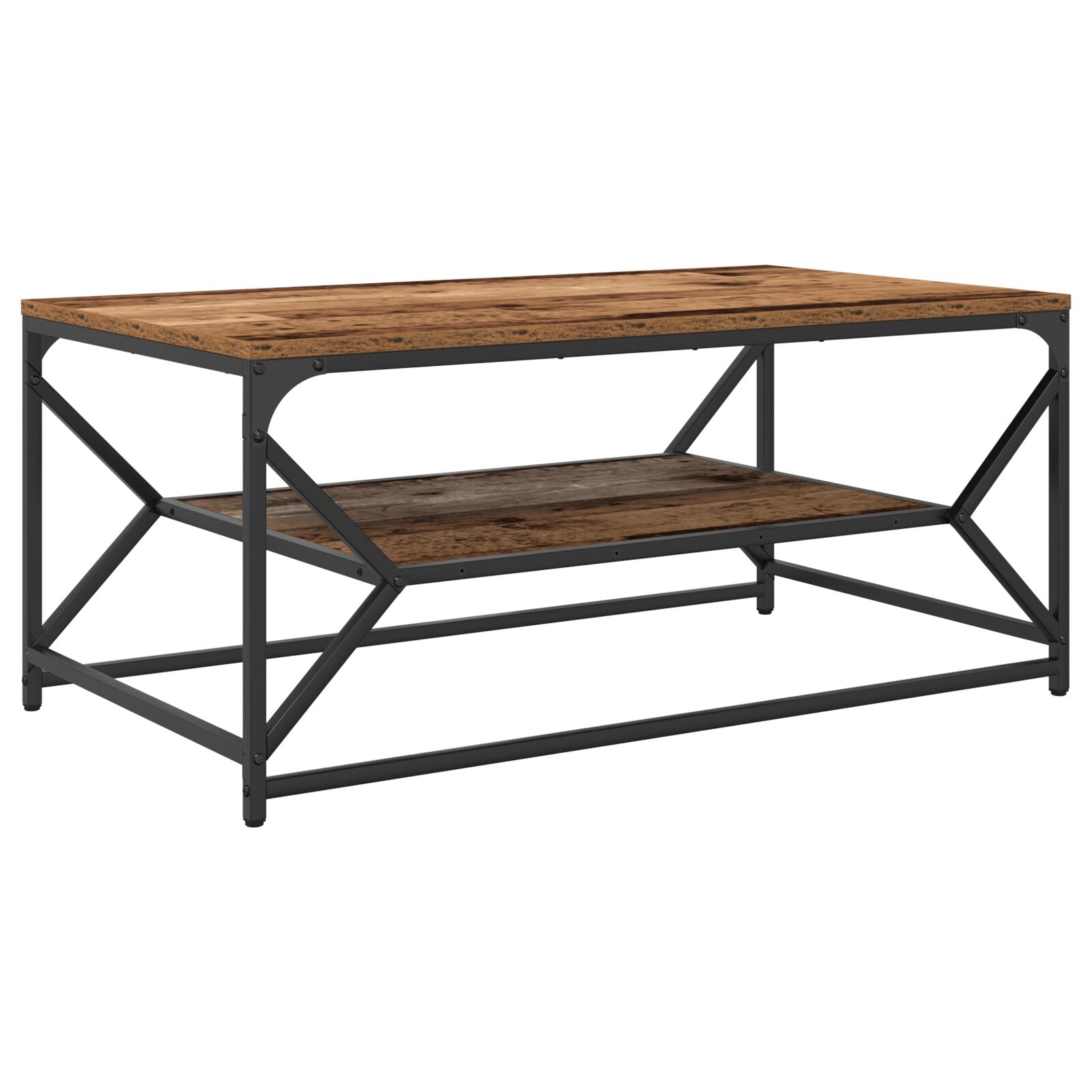 Salontafel Met Opbergplank Geengineerd Hout Oud hout 90 x 50 x 40 cm