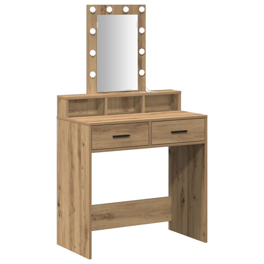 Kaptafel Met Led-Verlichting Artisan eiken 79 x 41 x 140 cm