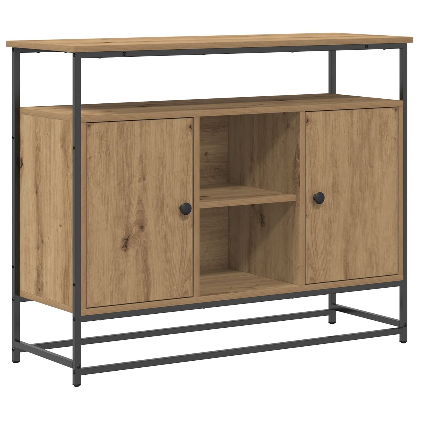 Sideboard 100X35X80 Cm Engineered Wood En Staal Artisan eiken