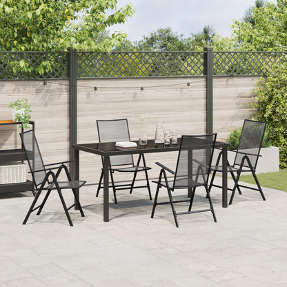 5-Delig Tuin Eetset Anthraciet Staal