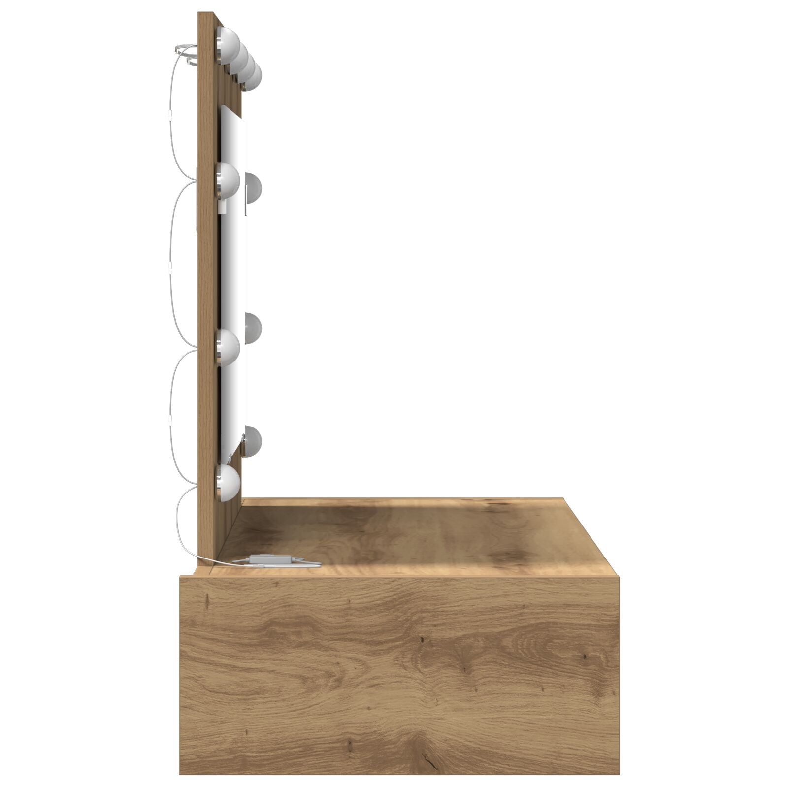 Wandkaptafel -Verlichting 83 x 40 x 70 cm Ambachtelijk eiken met LED