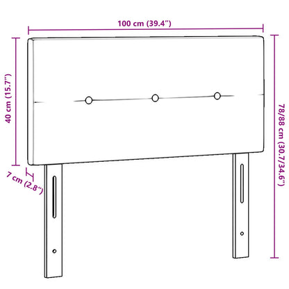 Hoofdbord Knopgestikt Stof Donkergrijs 100 cm Laag hoofdbord
