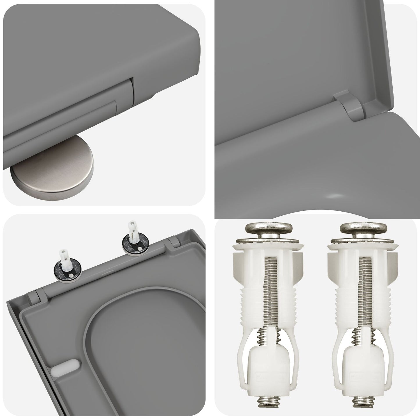 Snelle Toiletbril Met Soft Close Duroplast Grijs