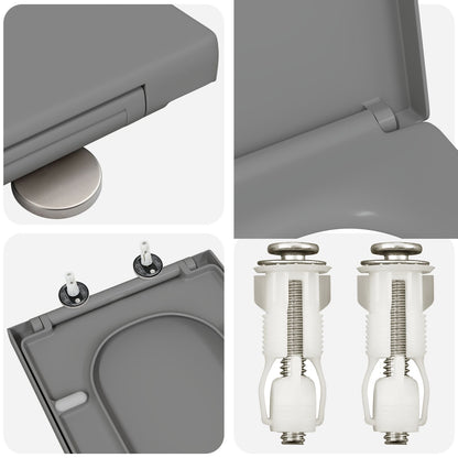 Snelle Toiletbril Met Soft Close Duroplast Grijs