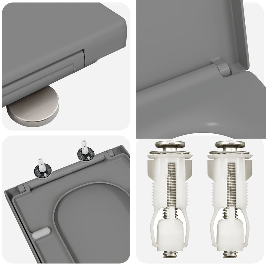 Snelle Toiletbril Met Soft Close Duroplast Grijs