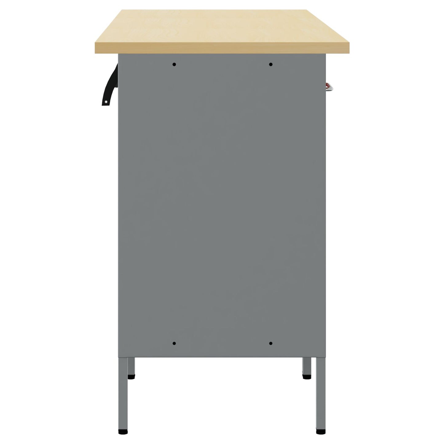 3-Delige Werkcabinetset & Grijs Van Gegalvaniseerd Hout En Staal 3x (84/84/85 cm) Rood 3x cabinet