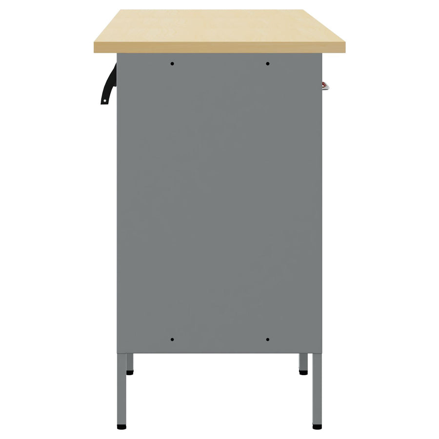 3-Delige Werkcabinetset & Grijs Van Gegalvaniseerd Hout En Staal 3x (84/84/85 cm) Rood 3x cabinet