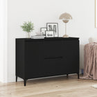 Sideboard with drawer Black Oak 104 x 35 x 70 cm Engineered wood