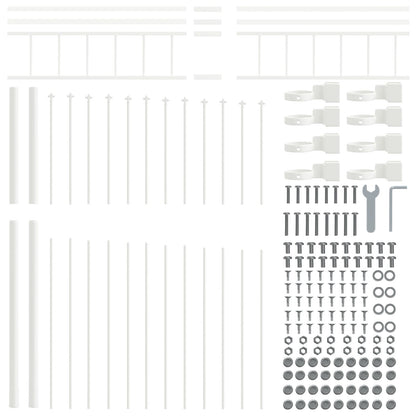 Tuinafscheiding Met Hoektop 5,1X2 M Staal Wit 5,1 m 175-200 cm
